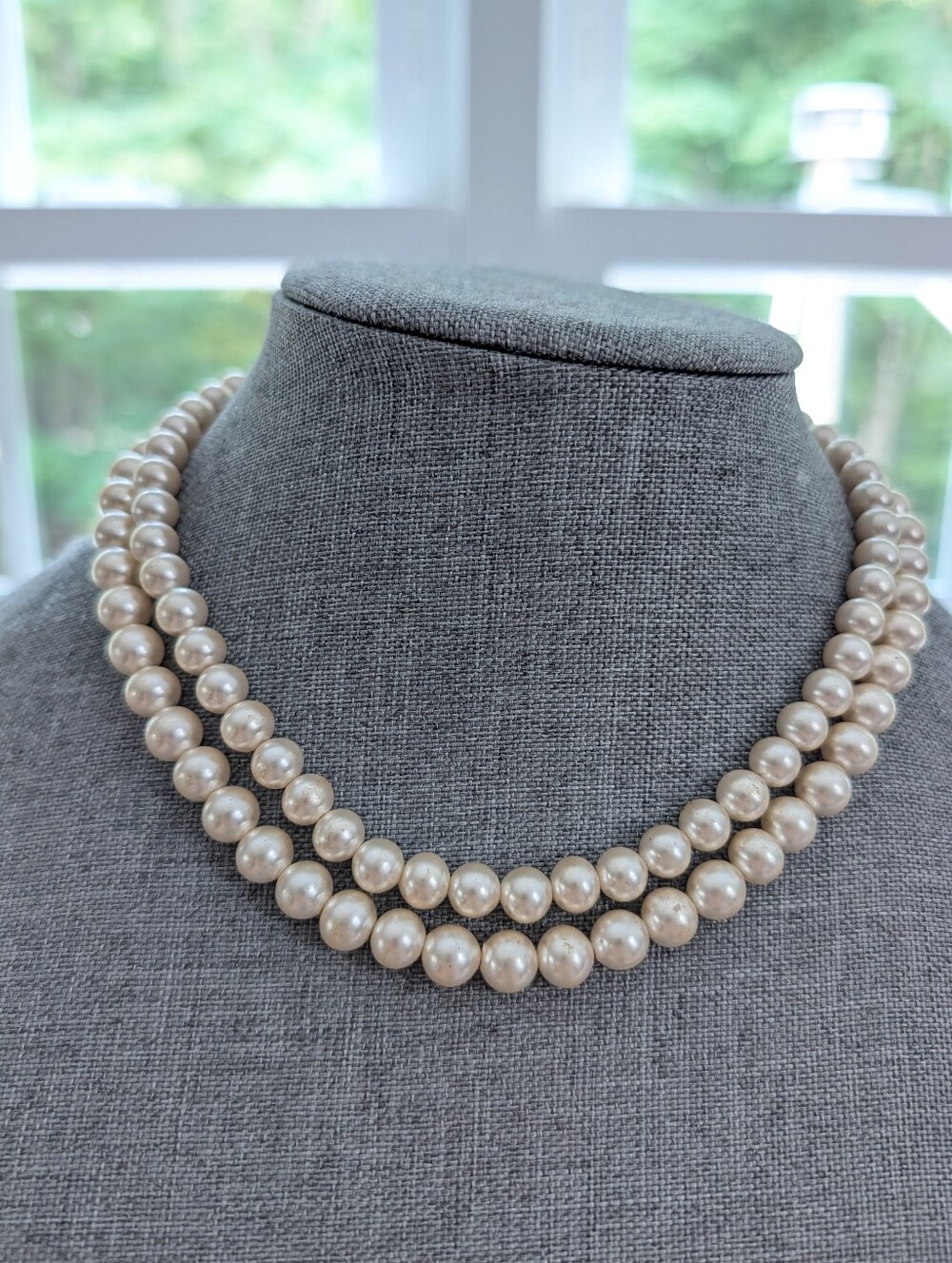 Vintage Retro Pin Up Champagne Glass Beaded Double Strand Hook Necklace